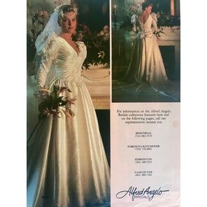 VINTAGE 1990'S ALFRED ANGELO WEDDING DRESS WITH TRAIN
